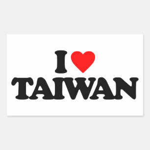 I LOVE TAIWAN RECTANGULAR STICKER