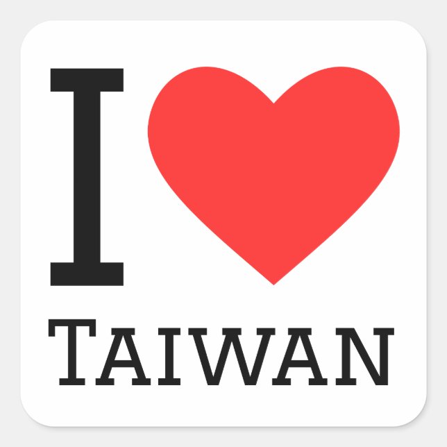 I love Taiwan  Square Sticker (Front)