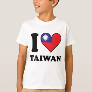 I Love Taiwan Taiwanese Flag Heart T-Shirt