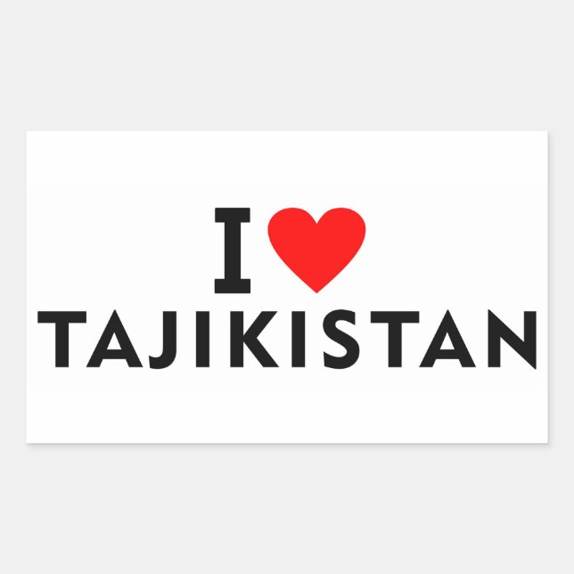 I love Tajikistan country like heart travel touris Rectangular Sticker (Front)