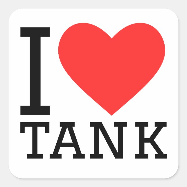 I love tank square sticker (Front)