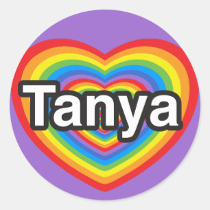 I love Tanya. I love you Tanya. Heart Classic Round Sticker