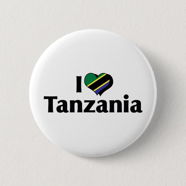 I Love Tanzania Flag 6 Cm Round Badge (Front)