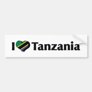 I Love Tanzania Flag Bumper Sticker