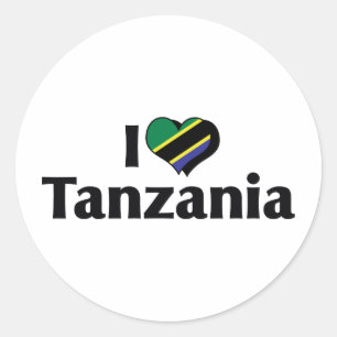 I Love Tanzania Flag Classic Round Sticker