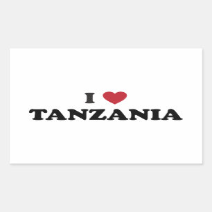 I Love Tanzania Rectangular Sticker
