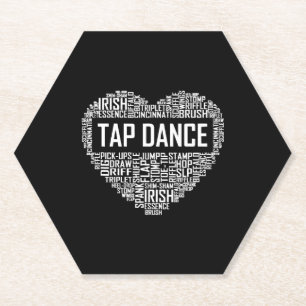 I Love Tap Dance Dog Lover Dancer Gifts for Women Paper Coaster