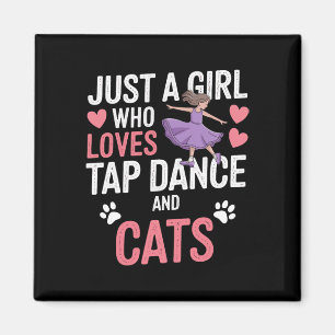 I Love Tap Dancing And Cats Gifts Tap Dancer Lover Magnet