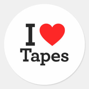 I Love Tapes Classic Round Sticker