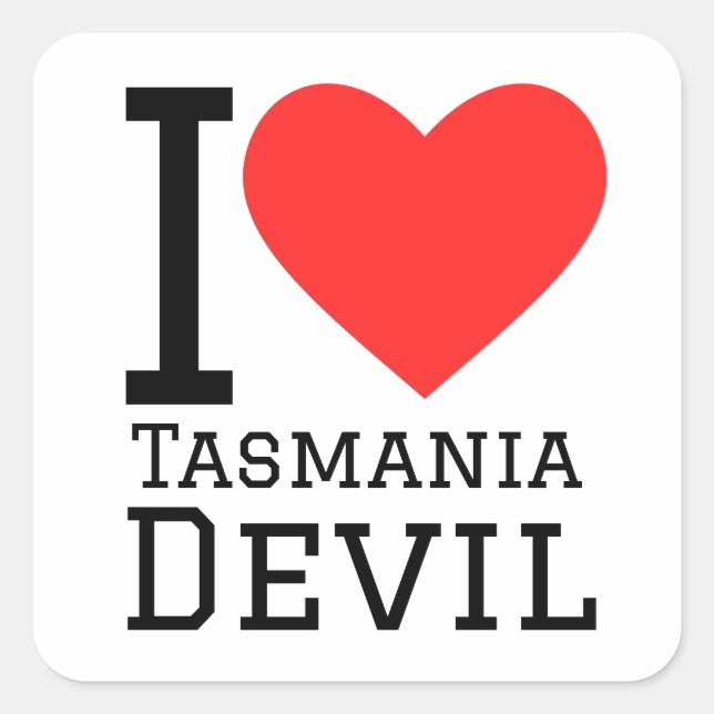 I love Tasmania devil  Square Sticker (Front)