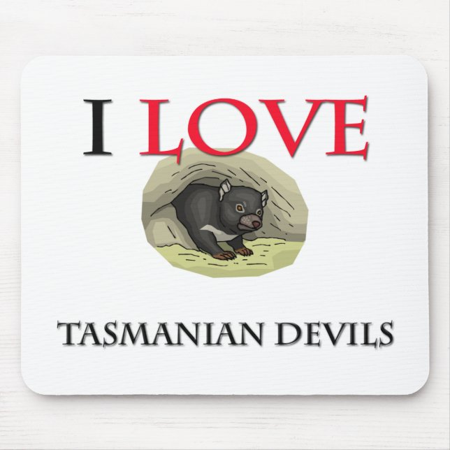 I Love Tasmanian Devils Mouse Mat (Front)