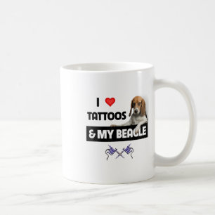 I Love Tattoos And My Beagle Dog Tattooed Mum Dad Coffee Mug
