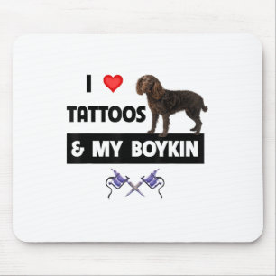 I Love Tattoos And My Boykin Spaniel Tattooed Dog Mouse Mat