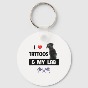 I Love Tattoos And My Labrador Retriever Lab Dog M Key Ring