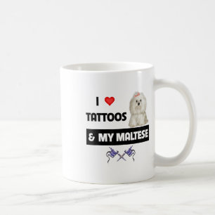 I Love Tattoos And My Maltese Dog Maltipoo Mum Dad Coffee Mug