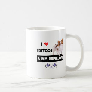 I Love Tattoos And My Papillon Dog Mum Dad Body Ar Coffee Mug