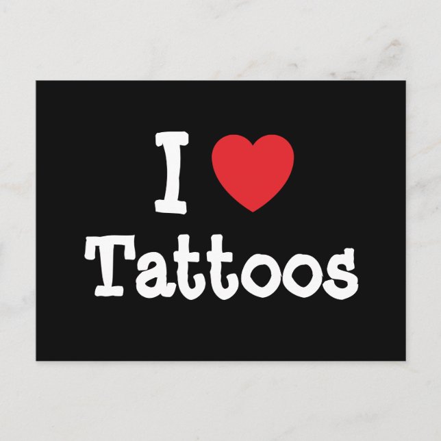 I love Tattoos heart custom personalised Postcard (Front)