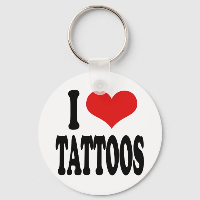 I Love Tattoos Key Ring (Front)