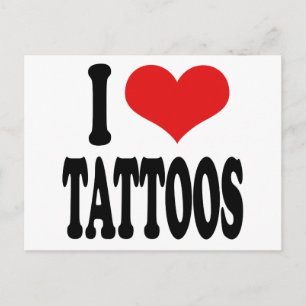 I Love Tattoos Postcard