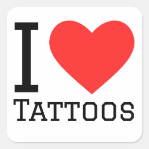 I love tattoos  square sticker