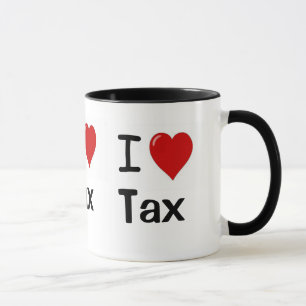 I Love Tax I Love Tax I Heart Tax Triple Sided Mug