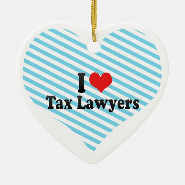 I Love Tax Lawyers Ceramic Tree Decoration (Front)