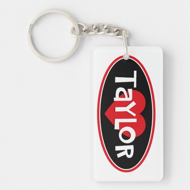 I Love Taylor Key Ring (Front)