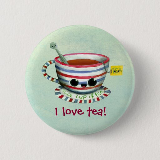 Image of I love Tea 6 Cm Round Badge