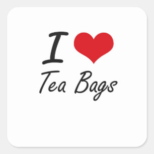 I love Tea Bags Square Sticker