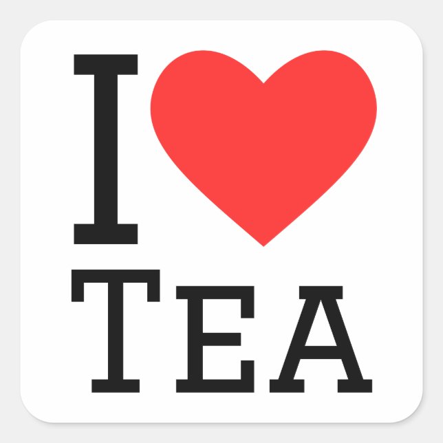 I love tea square sticker (Front)