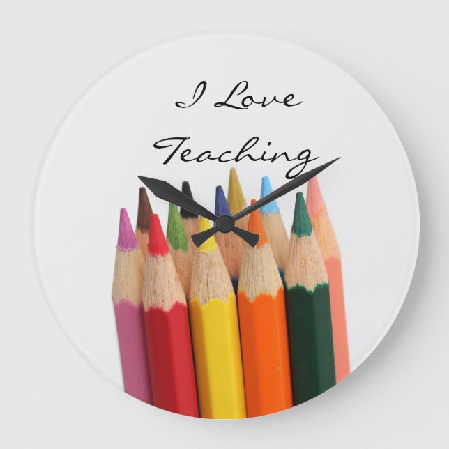 "I love Teaching" Acrylic Wall Clock (Front)