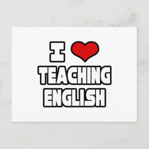 I Love Teaching English Postcard