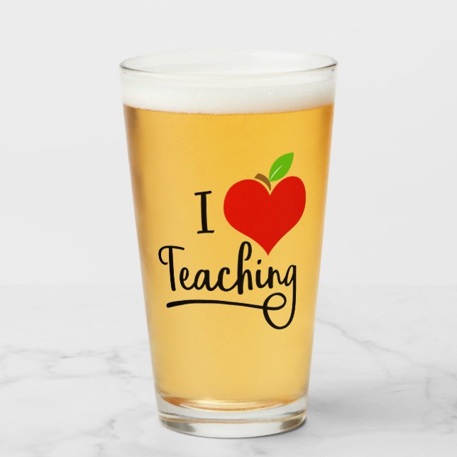 I Love Teaching Teacher  Glass (Front Filled)