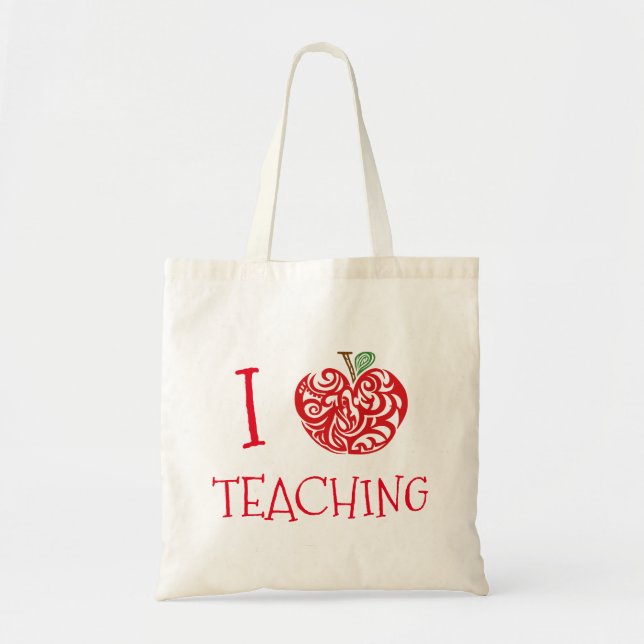 I Love Teaching Tote Bag (Front)