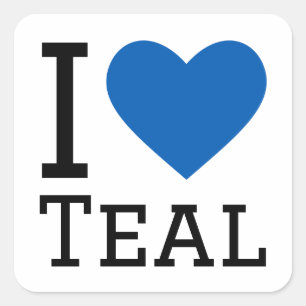I love teal square sticker