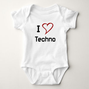 I Love Techno Baby Bodysuit