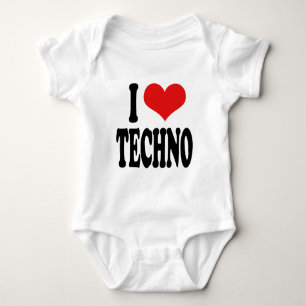 I Love Techno Baby Bodysuit