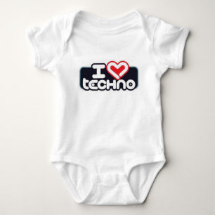 I love TECHNO - Baby T-shirt Bodysuit