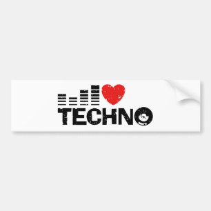 I Love Techno Bumper Sticker