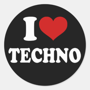 I Love Techno Classic Round Sticker