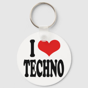 I Love Techno Key Ring