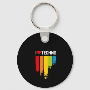 I Love Techno Key Ring