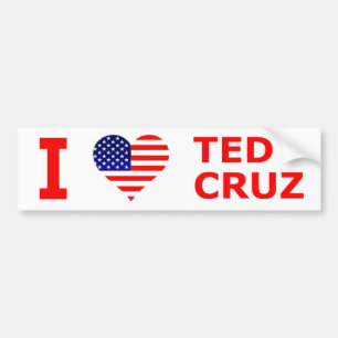 I Love Ted Cruz Popular red, white and blue Bumper Sticker