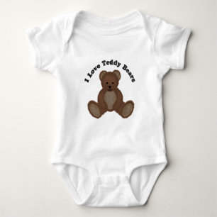 I Love Teddy Bears Fuzzy Buddy Infant Baby Bodysuit