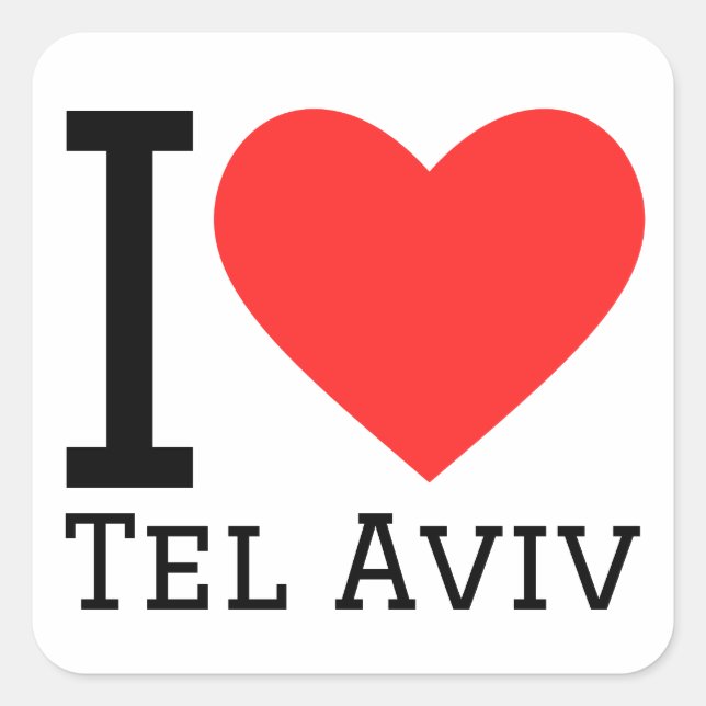 I love tel aviv square sticker (Front)