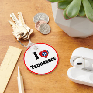 I love Tennesse & Tennesse Heart - travel / sports Key Ring
