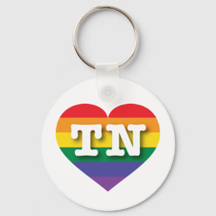 I Love Tennessee Rainbow Heart Key Ring