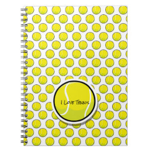 I Love Tennis Balls Sports Game Team Coach Fun Notebook