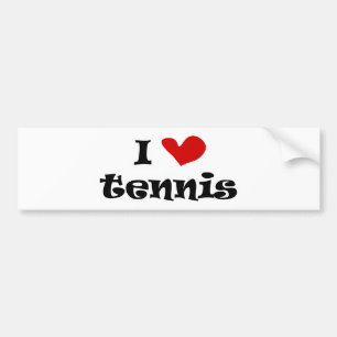 I love tennis bumper sticker with heart design