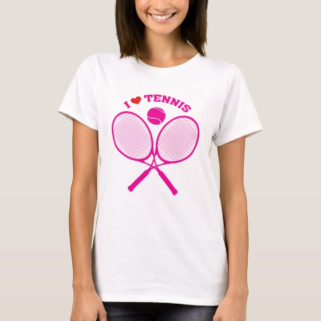 I Love Tennis Crossed Rackets Tennis t-shirt (Front)